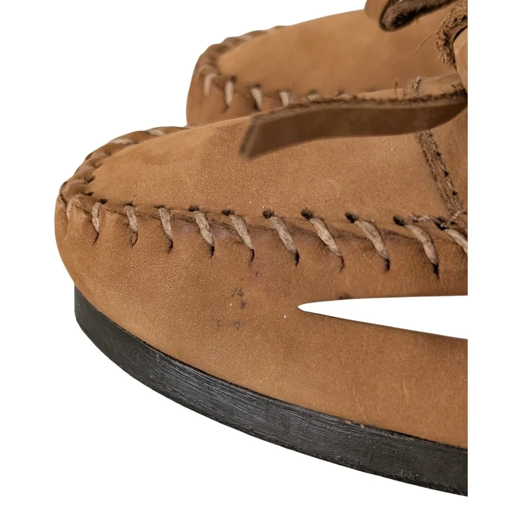 Minnetonka Suede Concho Wedge Moccasins Women 9M Boho Southwestern Hippie Casual